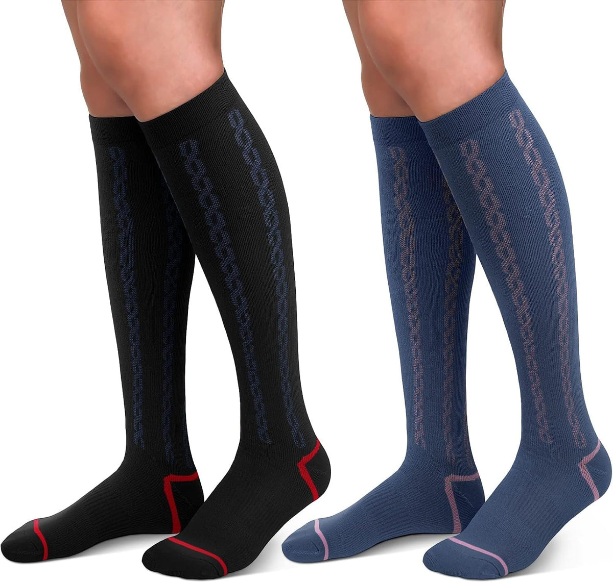 30-40mmHg Medical Graduated Compression Socks for Women&Men Circulation-Compression Stockings-Knee High Socks for Support,Hiking,Running
