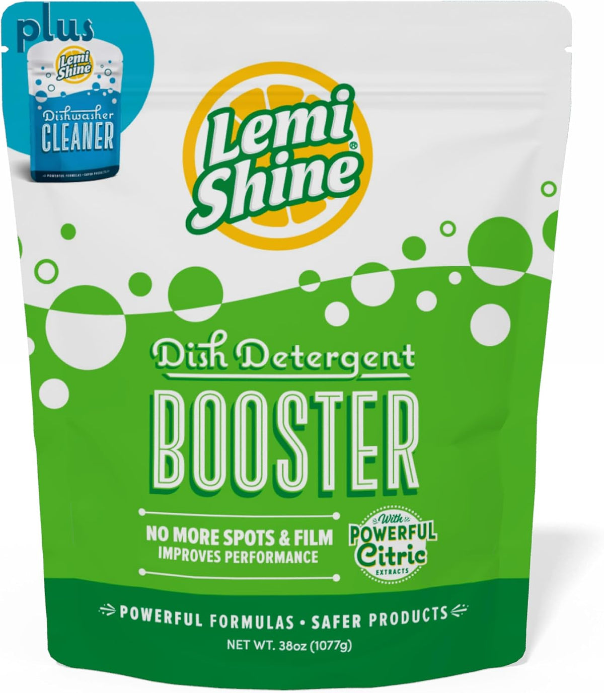 Lemi Shine Natural Dish Detergent Booster - 24 oz (2 Pack)