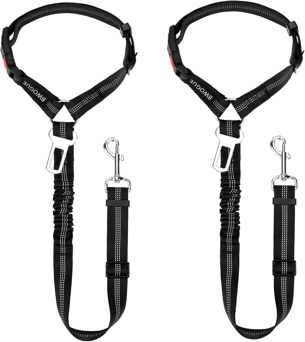 BWOGUE 2 Pack Dog Seat Belt for Car, Headrest Restraint Safety Leads