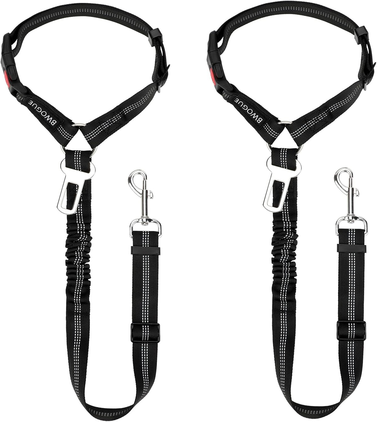 BWOGUE 2 Pack Dog Seat Belt for Car, Headrest Restraint Safety Leads