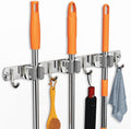 CUXIXA Mop and Broom Holder Wall Mount for Kitchen Garden Laundry Garage