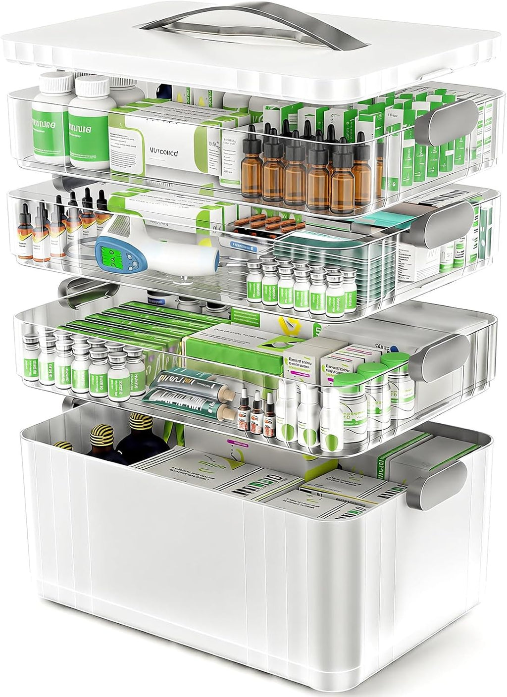 ARSTPEOE 3-Tier Medicine Organizer - Portable Medicine Cabinet with Handle