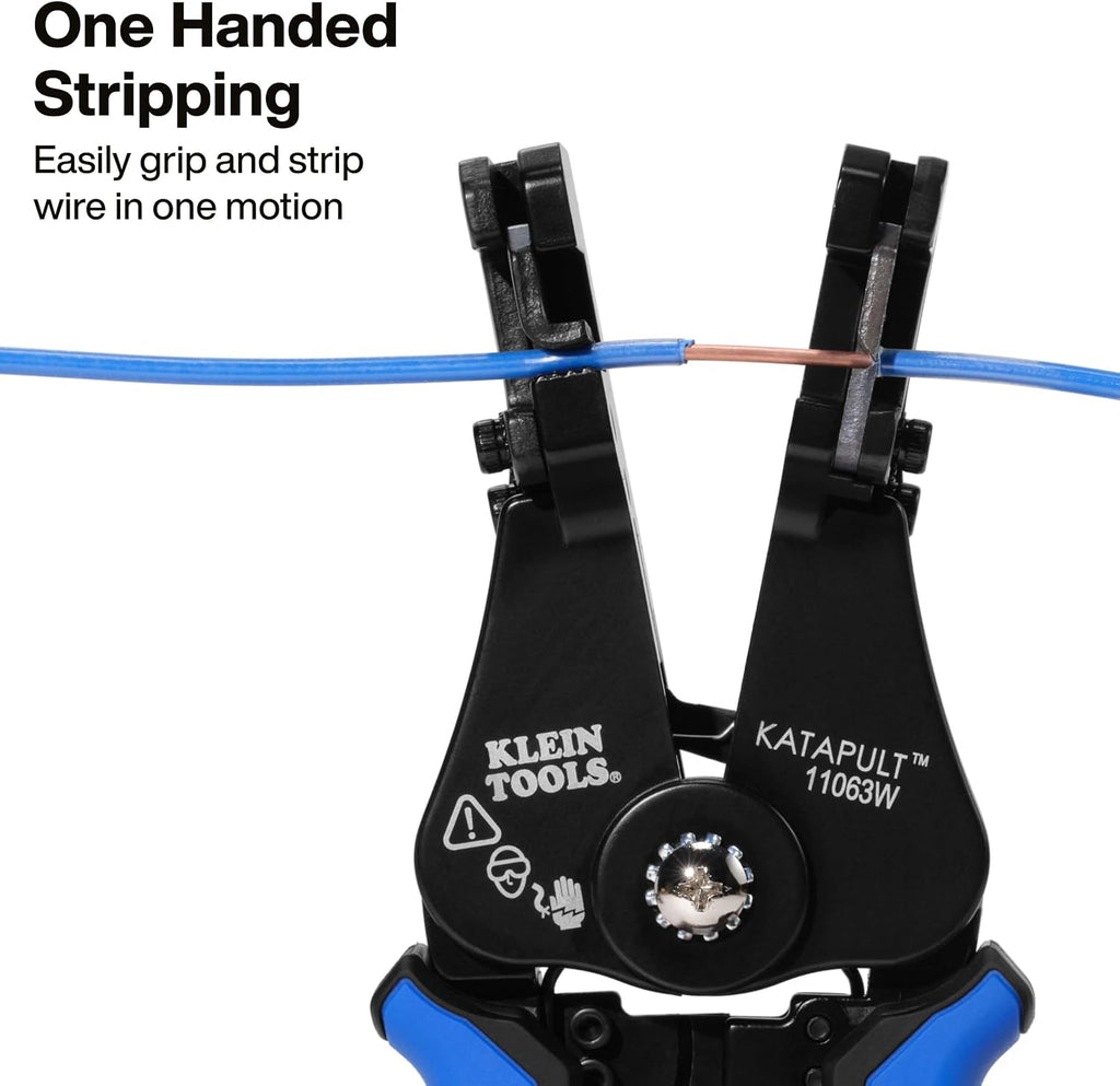 Klein Tools 11063W Wire Cutter/Stripper, Heavy Duty Automatic Tool for 8-20 AWG Solid and 10-22 AWG Stranded Electrical Wire