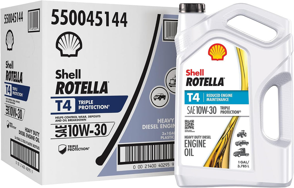 Shell Rotella T4 Triple Protection 15W-40 Diesel Engine Oil, 1 Gallon (3 Pack)