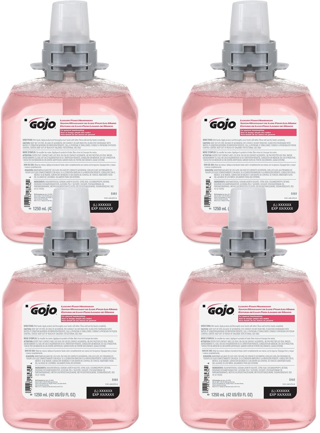Gojo FMX-12 Foam Soap Refill, Cranberry Scent, 4ct x 1250 mL - 5161-04