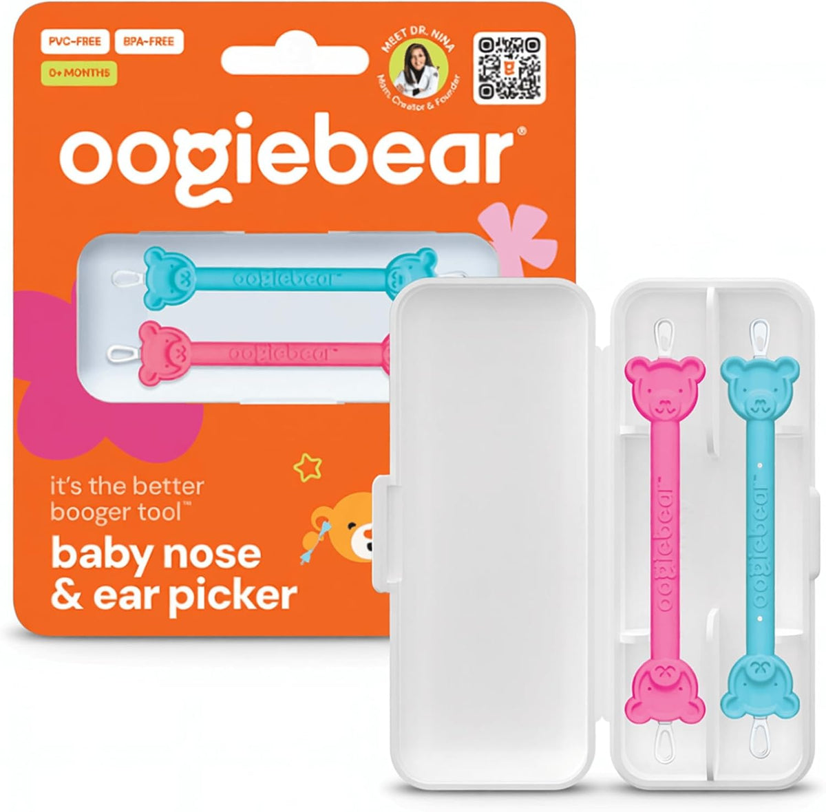 oogiebear Baby Nose & Ear Picker, Safe Booger Remover Tool, 1 Piece, Blue