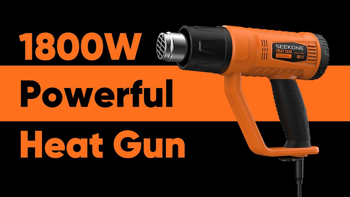 SEEKONE Heat Gun 1800W with 1112℉&752℉ 2 Temperature Settings for Crafting