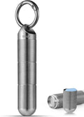 TISUR Titanium Keychain Pill Holder Small Metal Pill Case