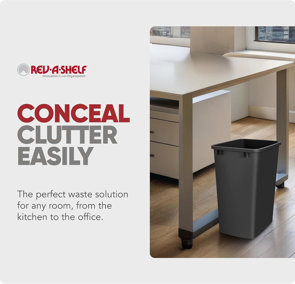 Rev-A-Shelf Double Pullout Garbage Trash Cans for Kitchen Cabinets, 35 Qt