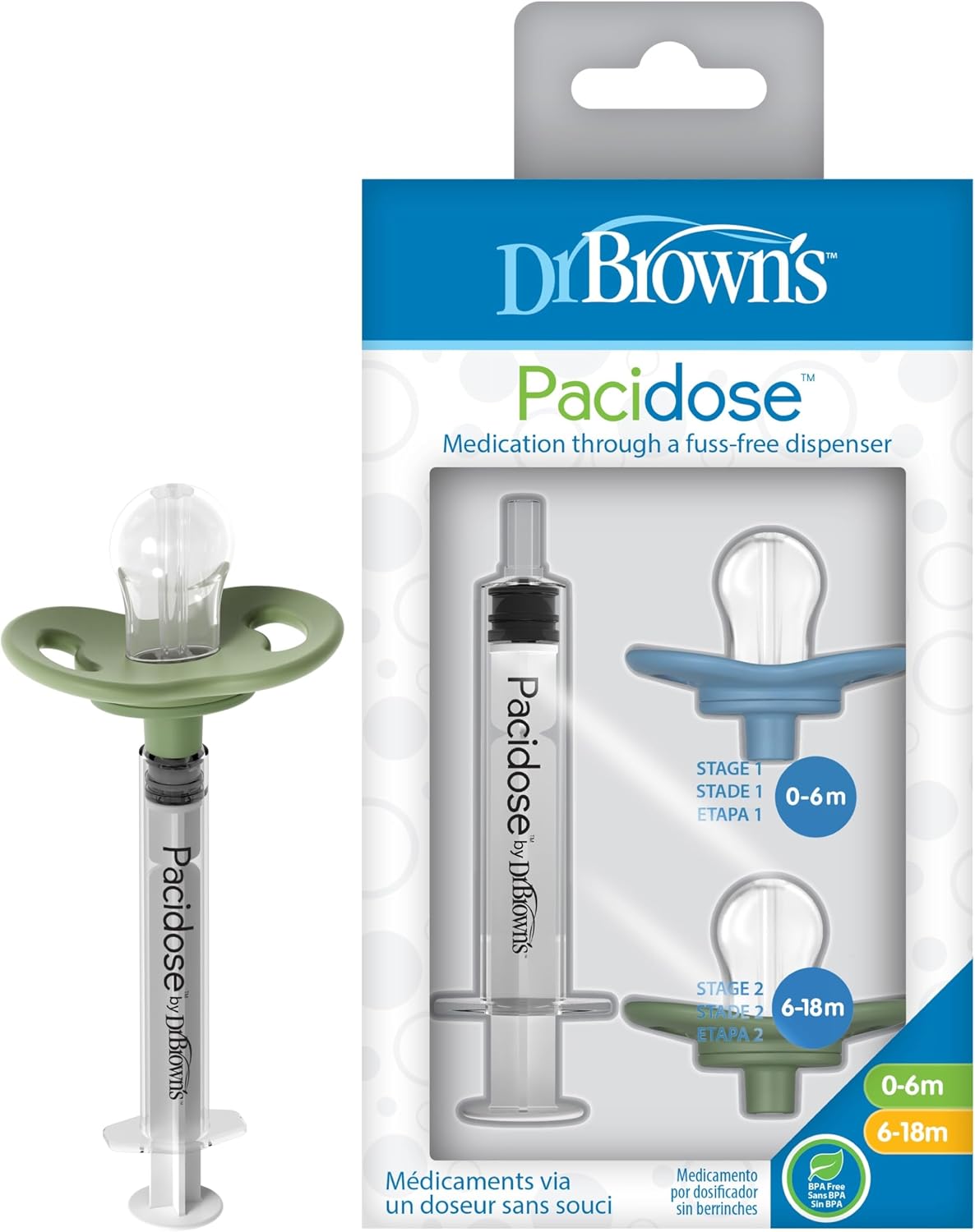 Dr. Brown's Pacidose Liquid Medicine Dispenser, 0-6 m and 6-18 m Bulbs