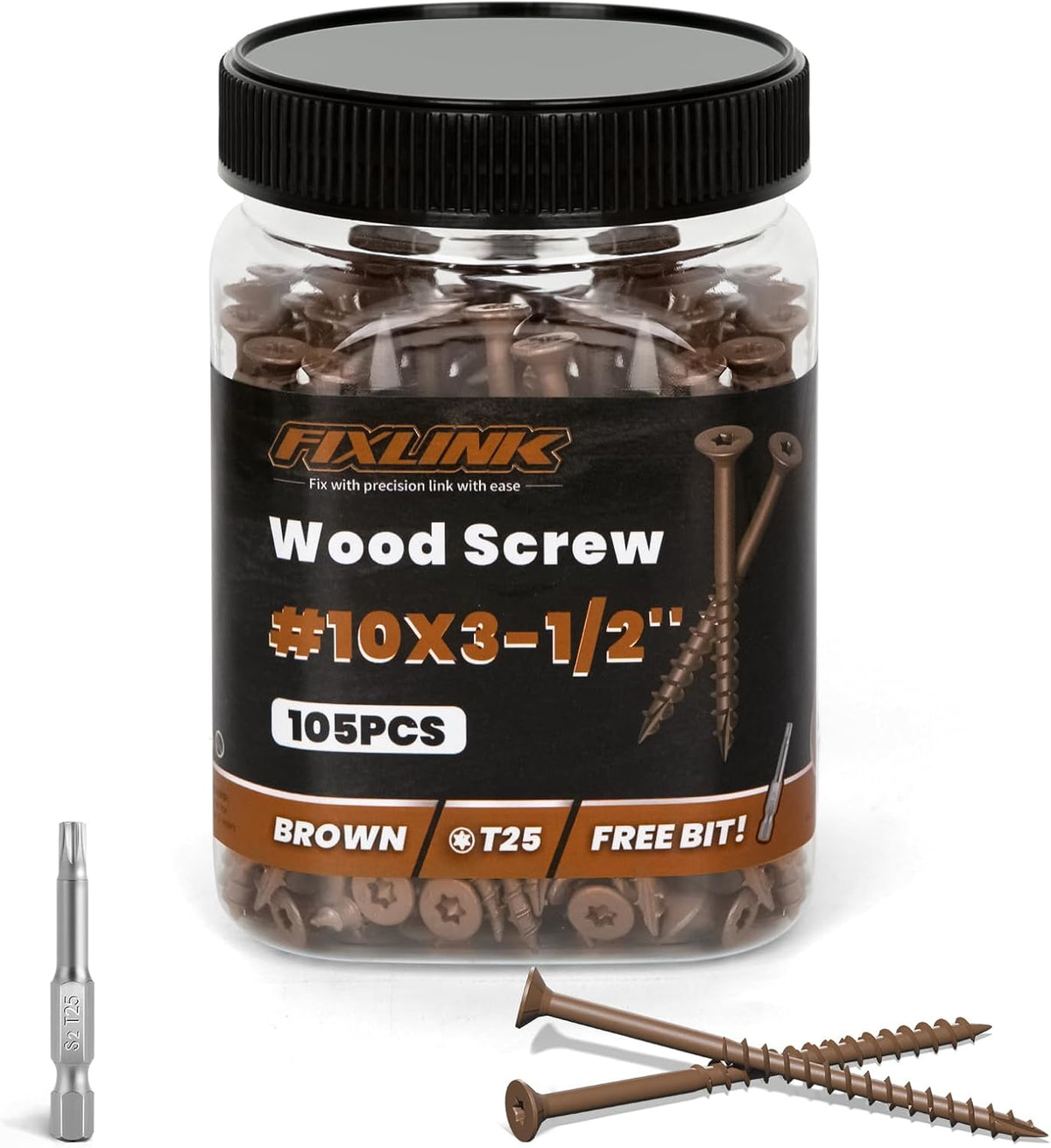 Deck Screws 3 Inch, 310PCS, FIXLINK #10 x 3 Wood Screws, Tan