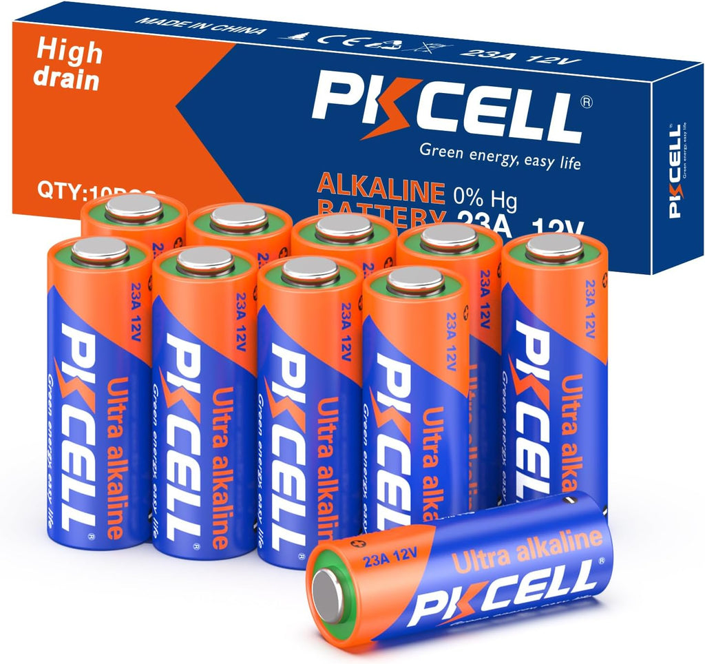 PKCELL 23A 12 Volt Battery 10 Pack, Alkaline 23A 12V Battery for Remote