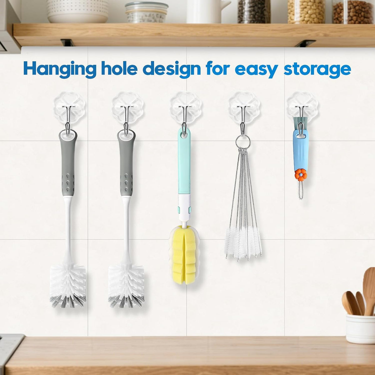 Bottle Brush Cleaner Set for Bottles, Cups and Straws Cleaning, 14 Pack