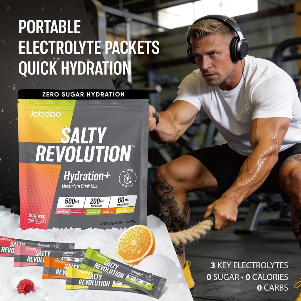 Salty Revolution Electrolytes Powder Packets, Variety Pack (30 Servings)