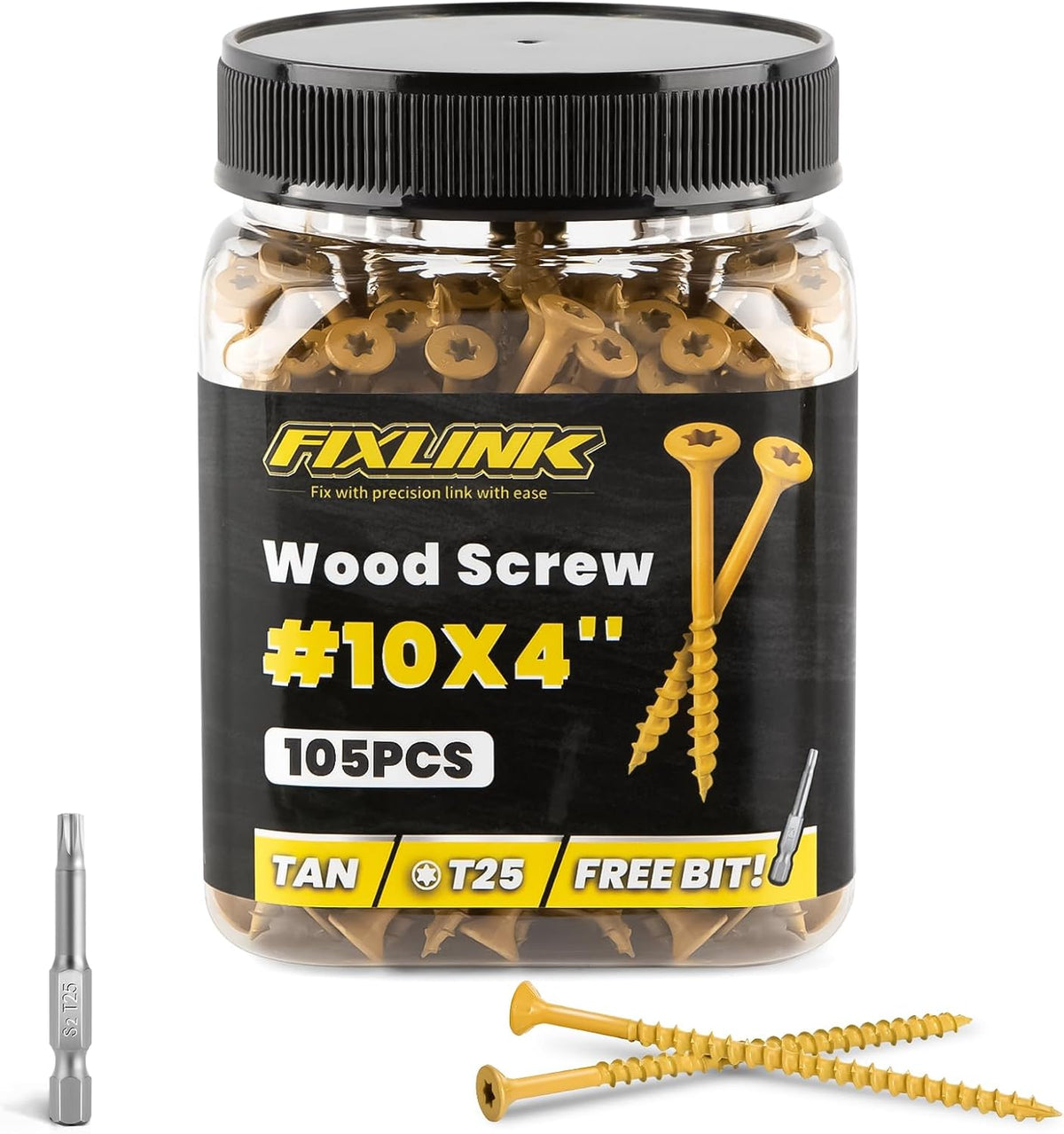 Deck Screws 3 Inch, 310PCS, FIXLINK #10 x 3 Wood Screws, Tan