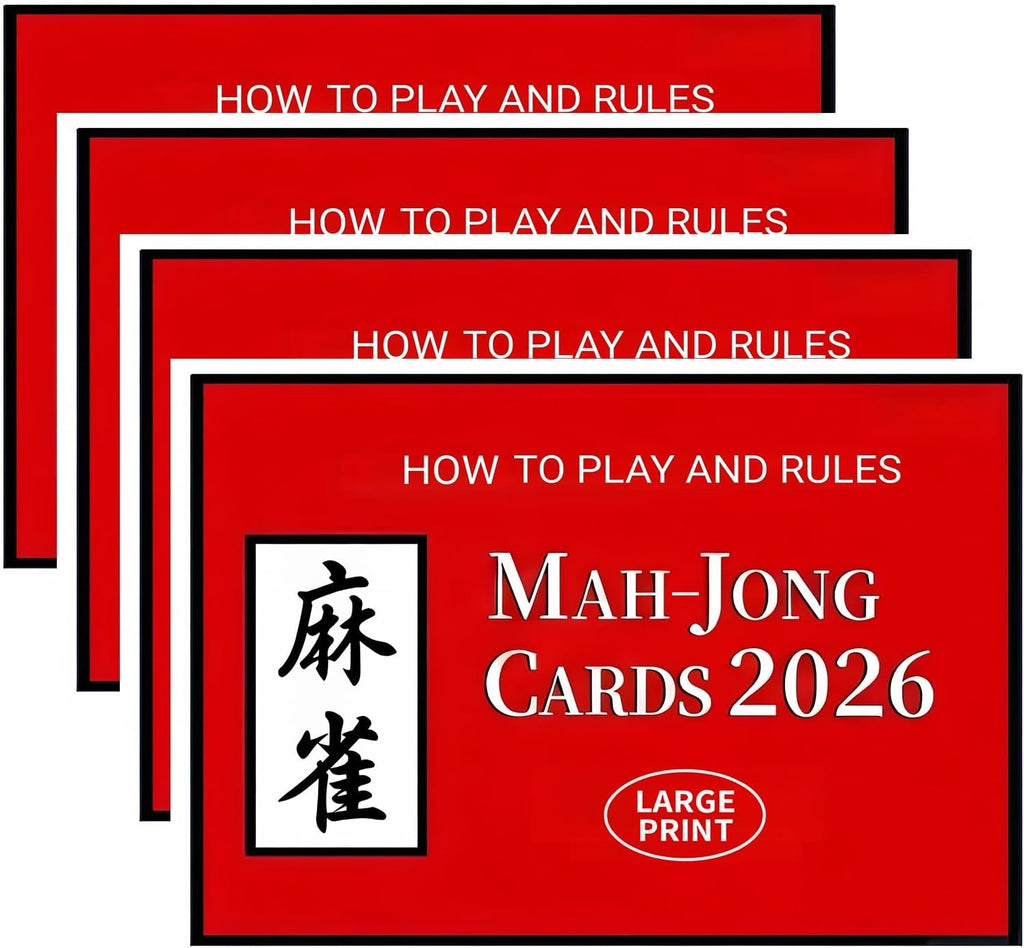 4 Pcs NM-JL 2026 Mah-Jong Cards Rules Large Size Revised Version