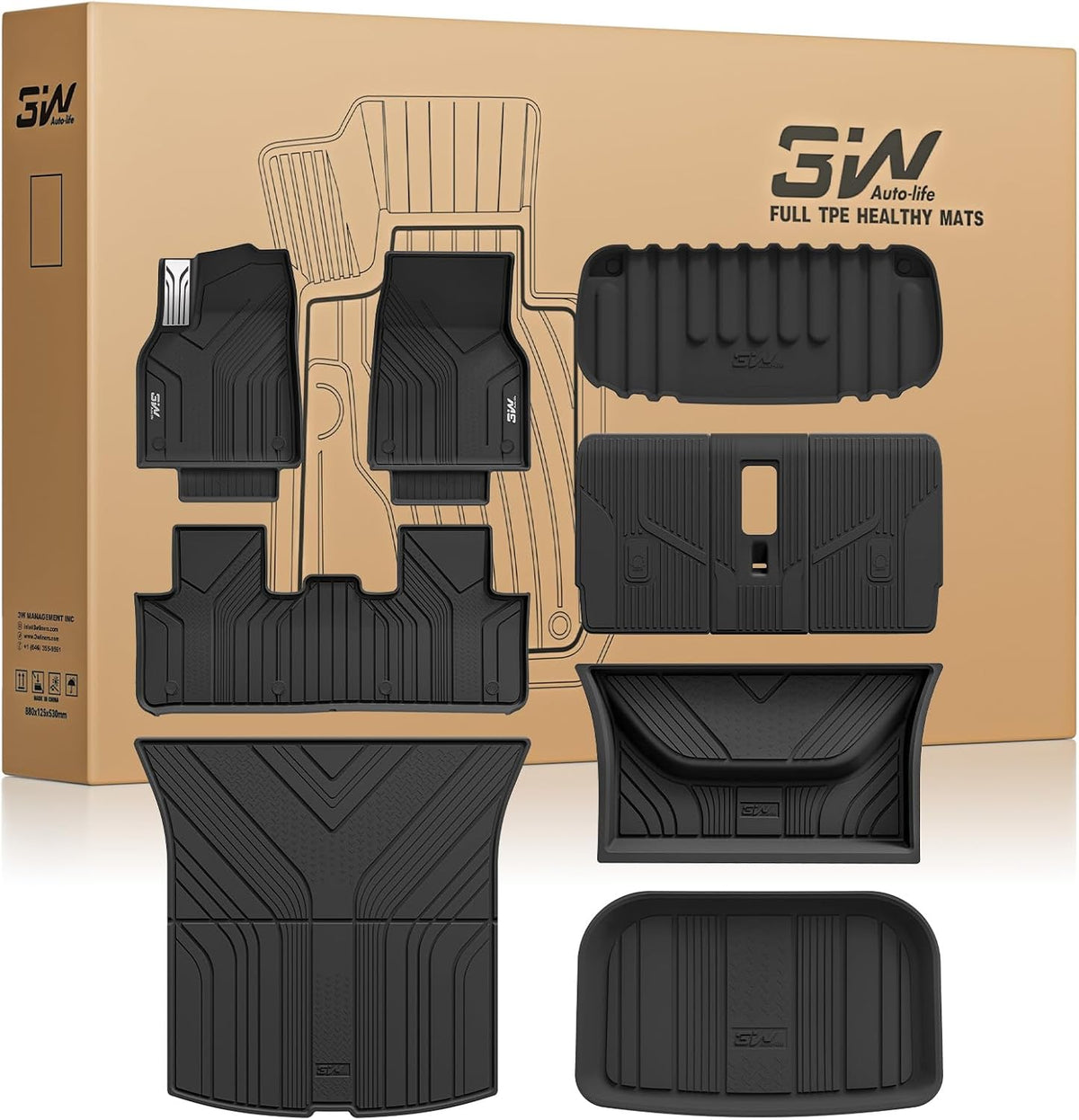 3W Tesla New Model Y Juniper 2025 2026 Floor Mats, Not for Standard