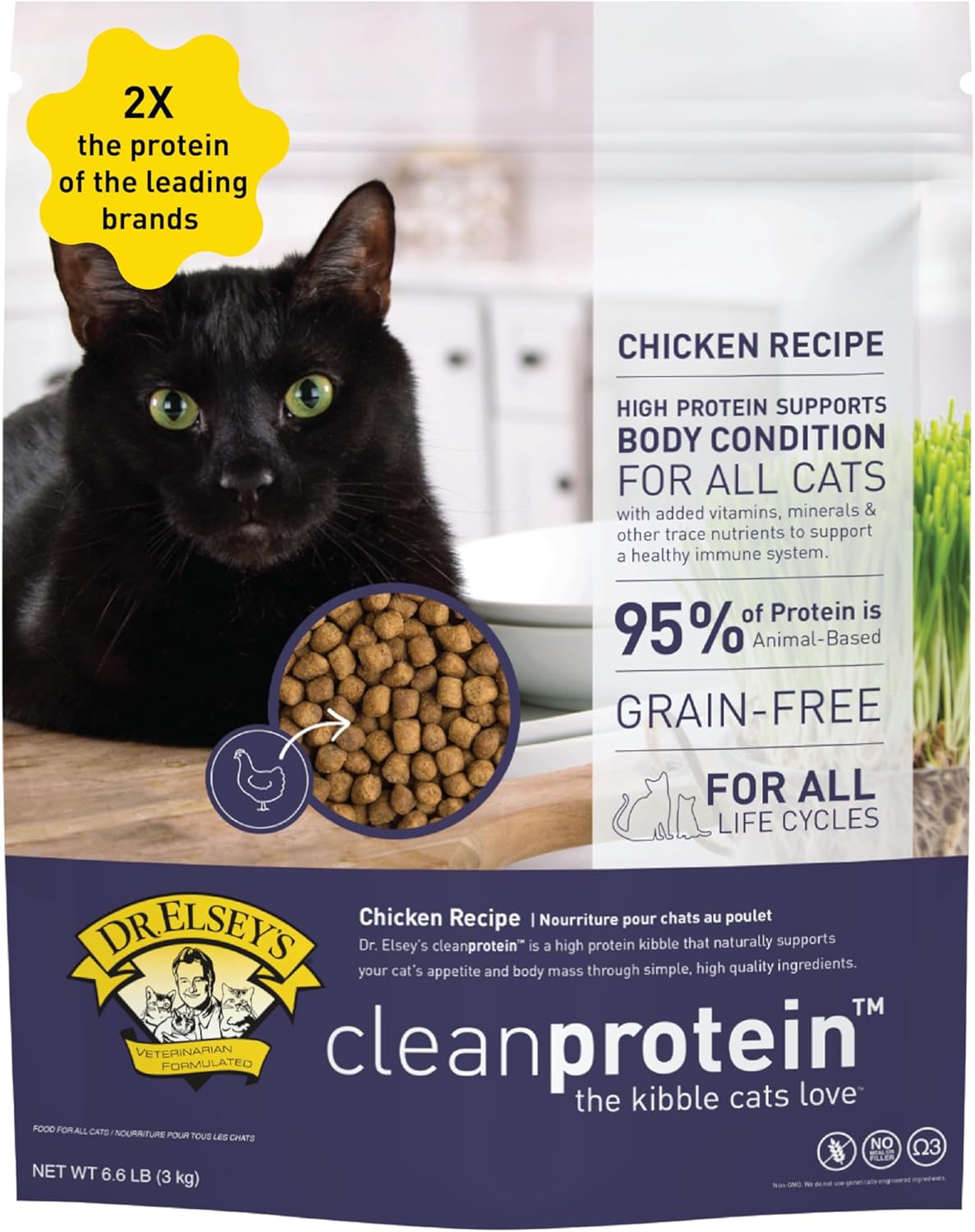 Dr. Elsey's cleanprotein Chicken Cat Kibble 2 lb. Bag