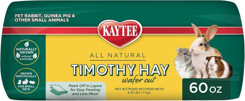 Kaytee Wafer Cut Timothy Hay for Rabbit & Guinea Pigs, 60 Ounce