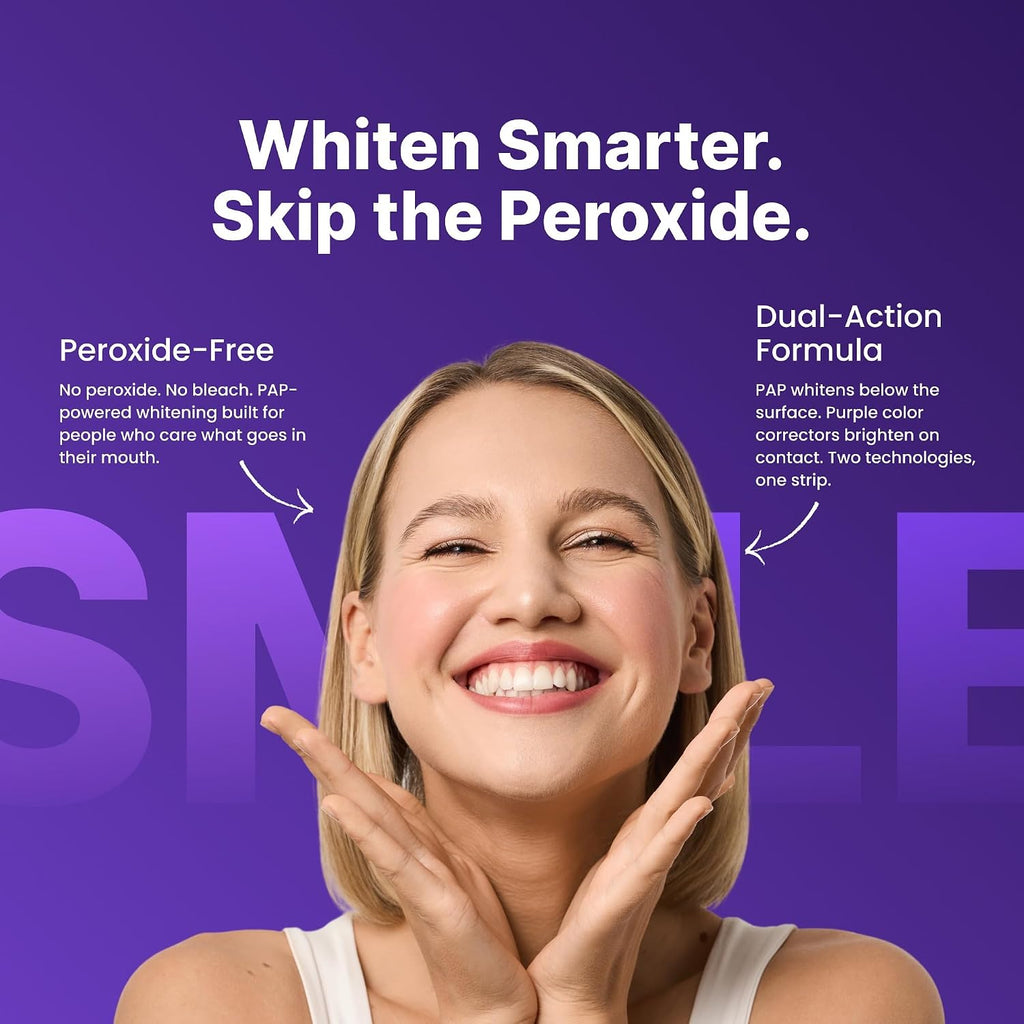 DRDENT Purple Teeth Whitening Strips - Safe for Enamel - Non Sensitive Teeth Whitening - Whitening Without Any Harm