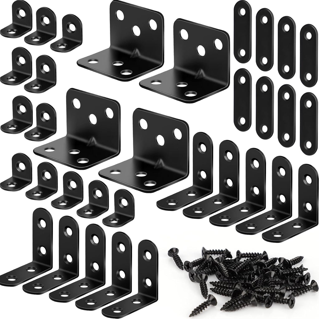 26 Pack L Bracket Corner Brace Kit, 3 Sizes Stainless Steel Corner Bracket