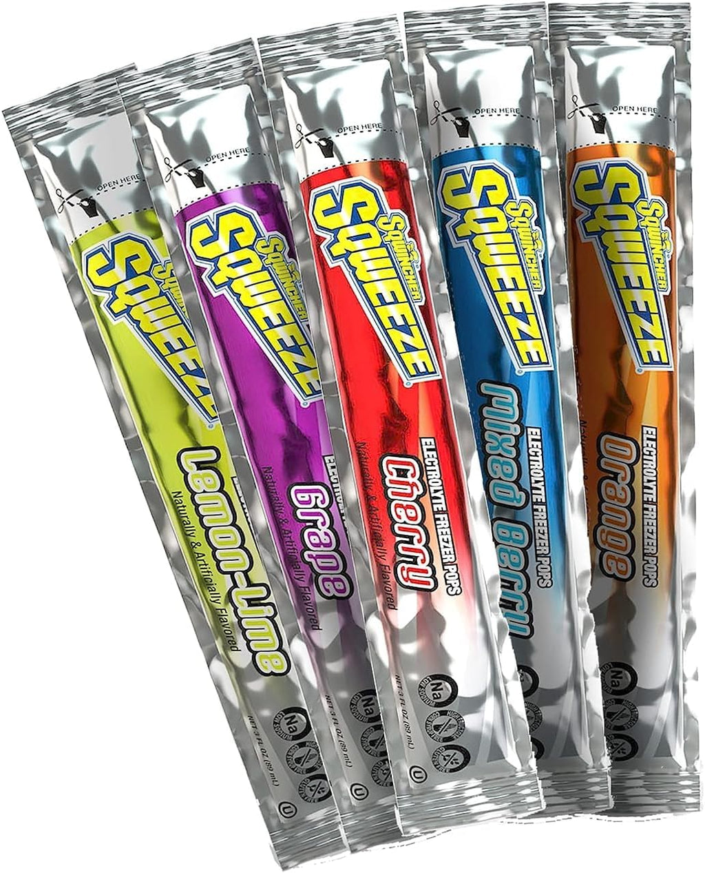 Sqwincher Sqweeze Electrolyte Replenishing Freeze Pops, Assorted Flavors, 10 per Pack