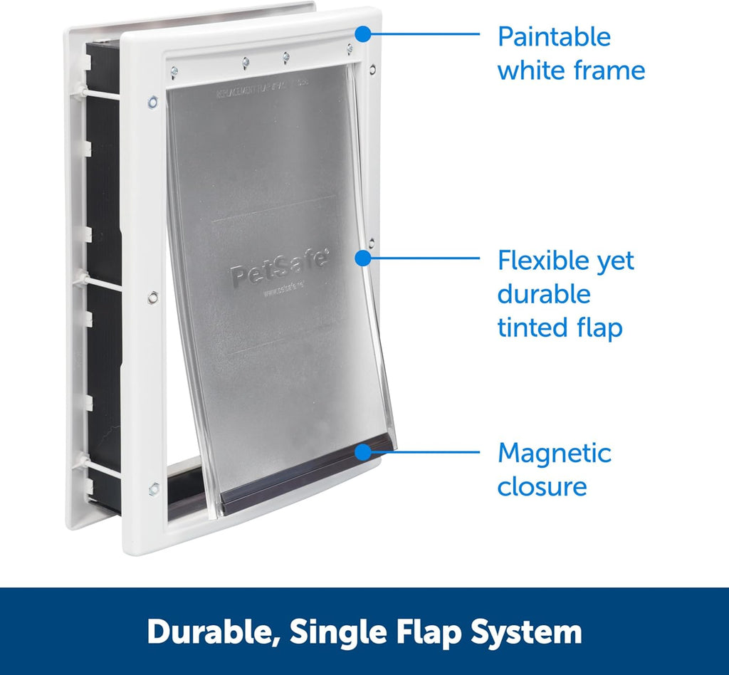 PetSafe Plastic Dog & Cat Door, Pets Up to 40 lb, Paintable, Medium
