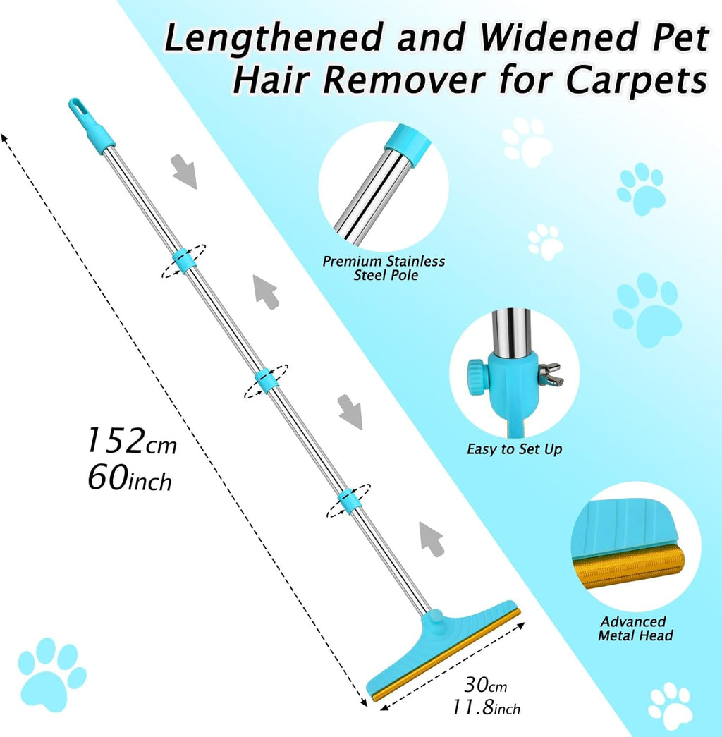 Carpet Rake for Pet Hair Removal Tool, Dog Cat Hair Remover for Furniture