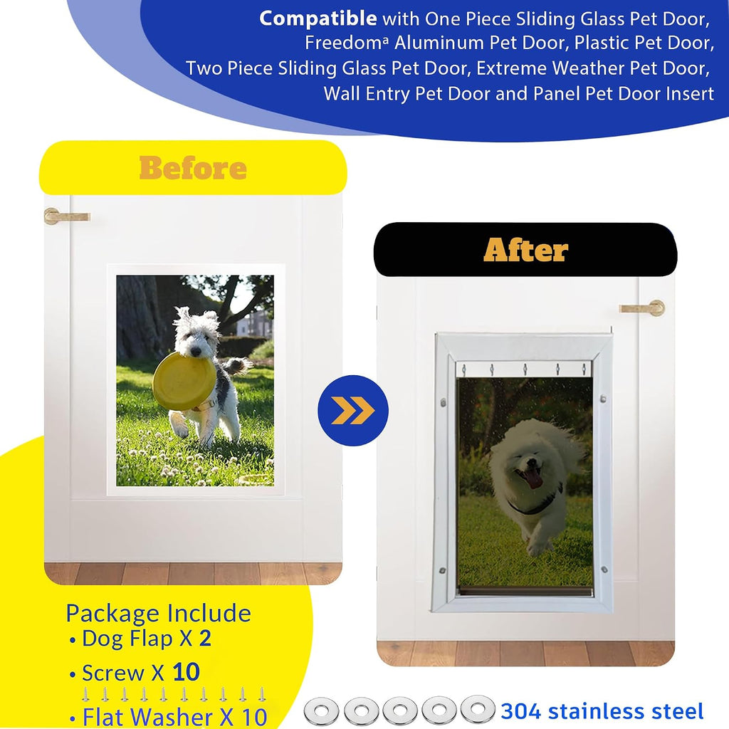 2PC Replacement Flap PAC11-11039 with Screws & Washers for PetSafe Dog Door