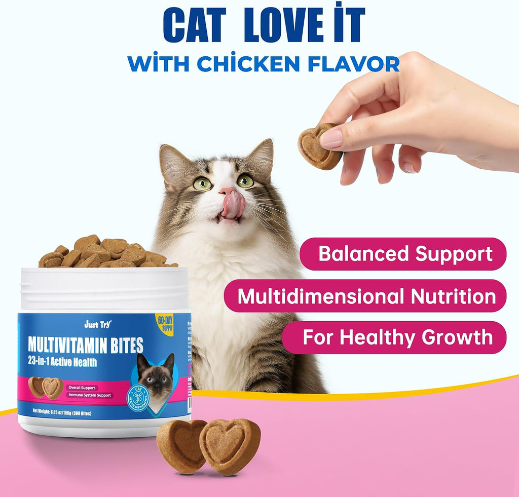 Just Try 23 in 1 Taurine for Cats Treats Multivitamin Indoor & Senior Cat