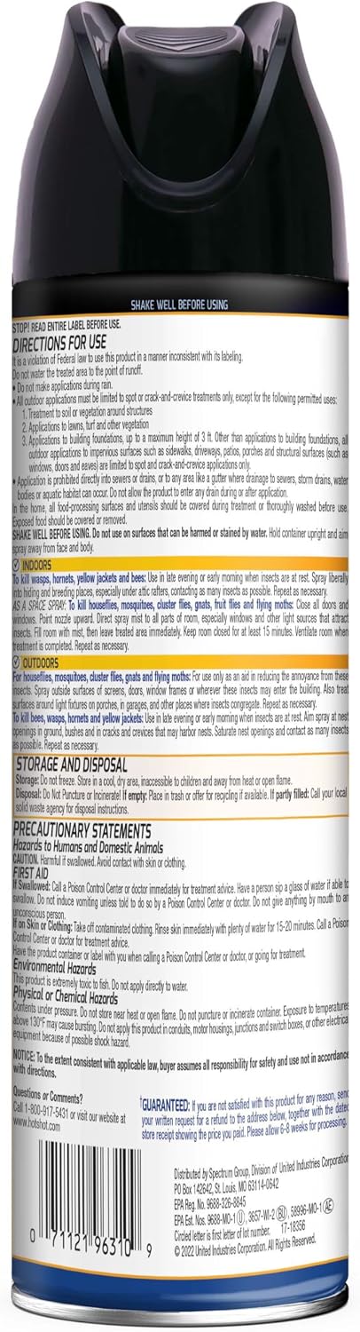 Hot Shot Flying Insect Killer, 15 Ounces, Aerosol Kills Houseflies, Mosquitoes and Flying Insects Indoors and Outdoors, Clean Fresh Scent, 3 Pack, 3.94 Pounds