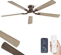 ZMISHIBO 52 Inch Ceiling Fans with Lights, Remote&App Control, Flush Mount