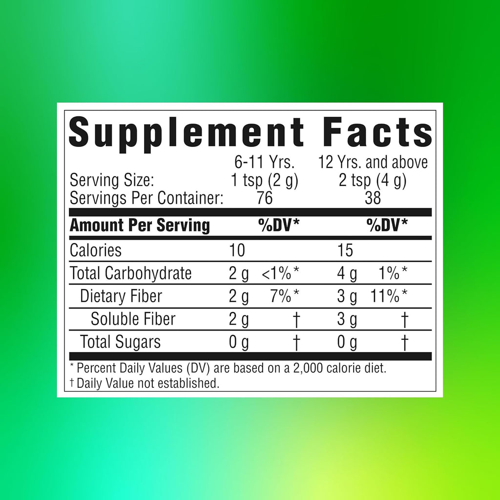 Benefiber Prebiotic Fiber Supplement Powder, Unflavored, 250 Teaspoons