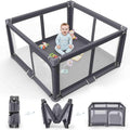 Foldable Baby Playpen Portable Travel Play Yard, Dark Gray