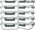 KOMUEE 10 Packs 30 oz Glass Meal Prep Containers with Lids