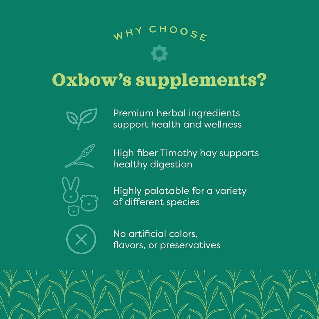 Oxbow Digestive Support Rabbit & Guinea Pig Supplement, Timothy Hay, 4.2 oz