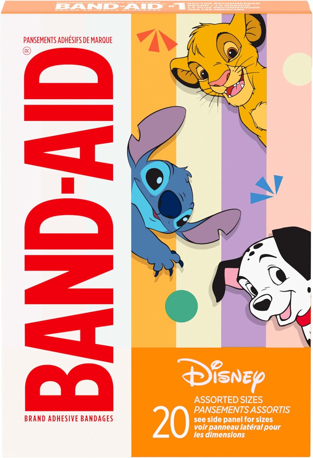 BAND-AID Brand Adhesive Bandages, Classic Disney, Assorted Sizes, 20 Count
