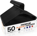 HOUSE DAY White Plastic Hangers 50 Pack, Slim Space-Saving Clothes Hangers