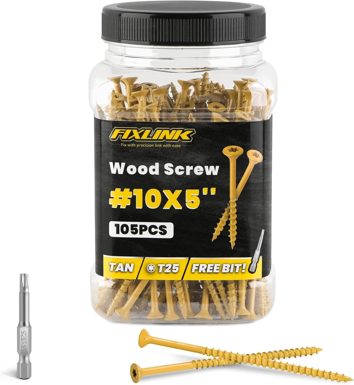 Deck Screws 3 Inch, 310PCS, FIXLINK #10 x 3 Wood Screws, Tan