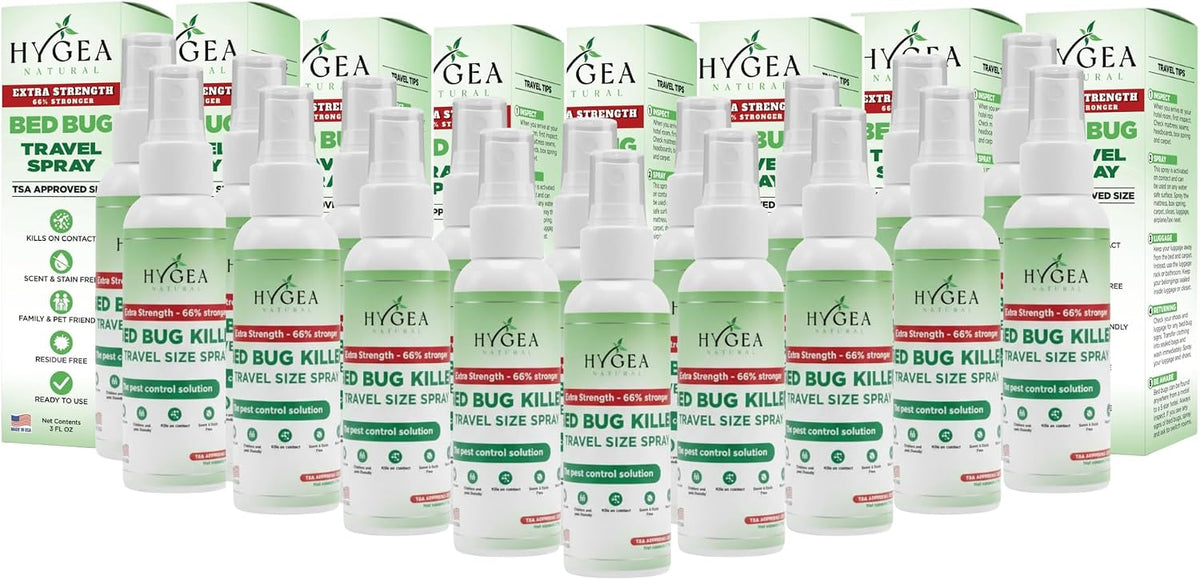 Hygea Natural Extra Strength Bed Bug & Mite Travel Killer Spray TSA 3 oz