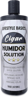 Cigar Humidor Solution 16 oz, Humidifier Liquid, 70% RH