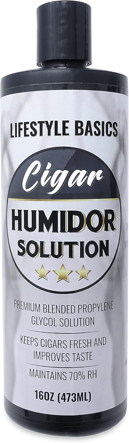 Cigar Humidor Solution 16 oz, Humidifier Liquid, 70% RH