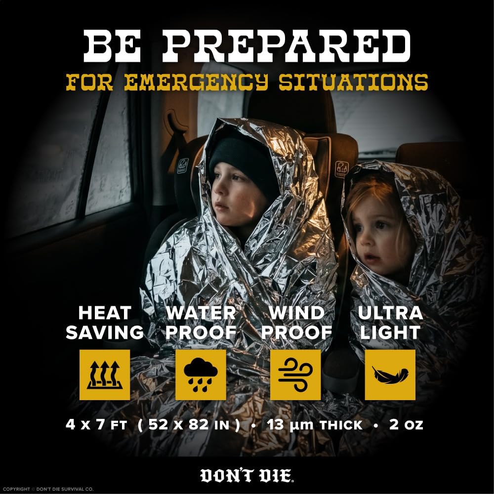 Emergency Blanket – 5 Pack – Thermal Mylar Foil Space Blankets
