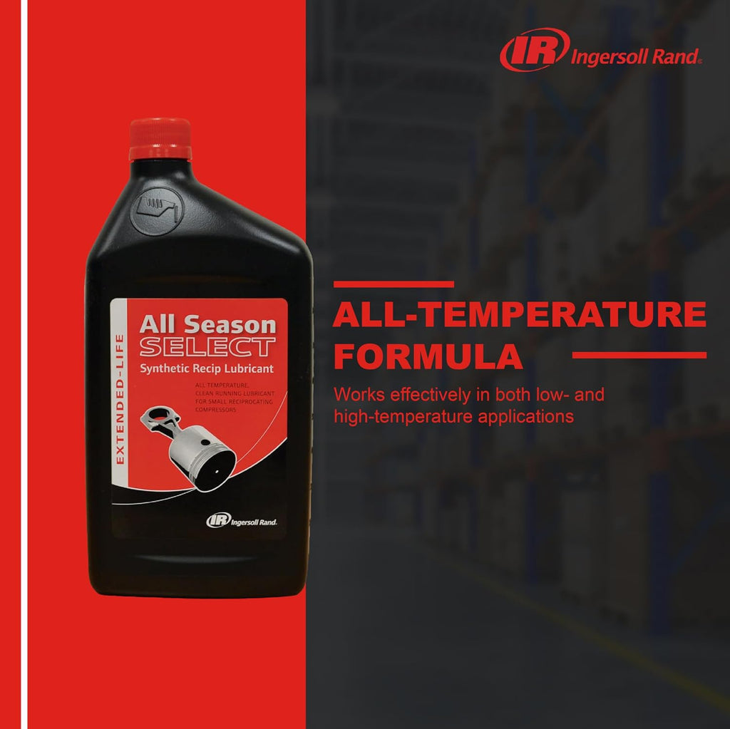Ingersoll Rand All Season Select Synthetic Air Compressor Oil, 1 L