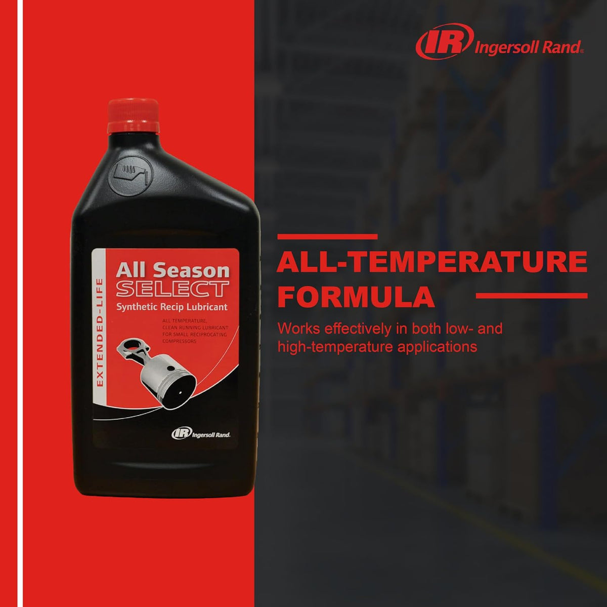 Ingersoll Rand All Season Select Synthetic Air Compressor Oil, 1 L