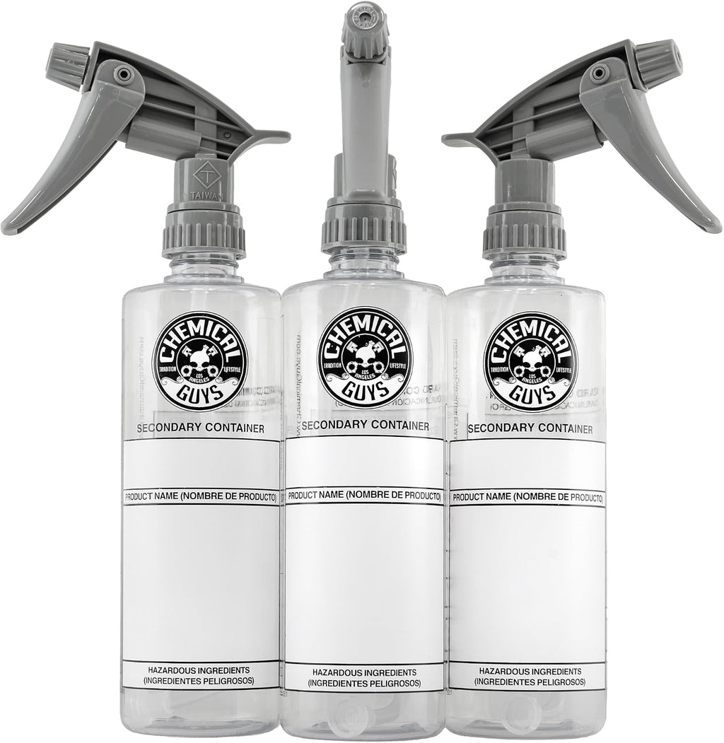 Chemical Guys, Secondary Dilution Bottle with Sprayer Set, 16 oz, 3 Pack
