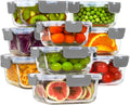 18 Piece Glass Food Storage Containers with Snap Locking Lids for Meal Prep
