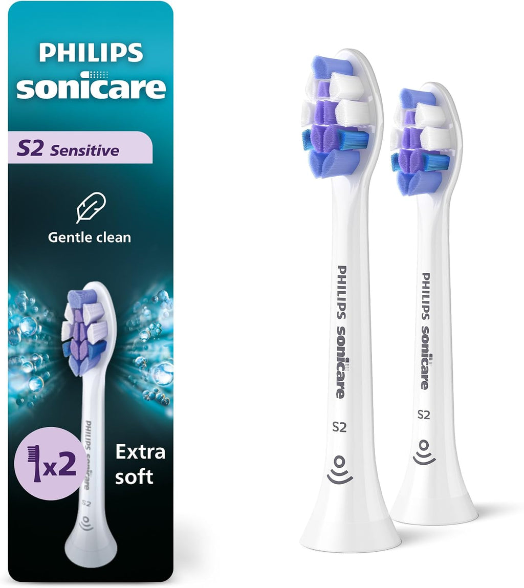 Philips Sonicare S2 Sensitive Brush Heads, 3-Pack, 9 Month Supply, White