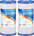 PUREPLUS 5 Micron 10"x4.5" Whole House Sediment & Carbon Water Filter,2PACK