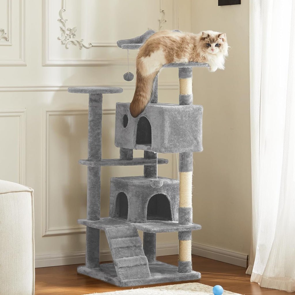Sweetcrispy 54-inch Cat Tree Tower with Scratching Posts, Indoor Use
